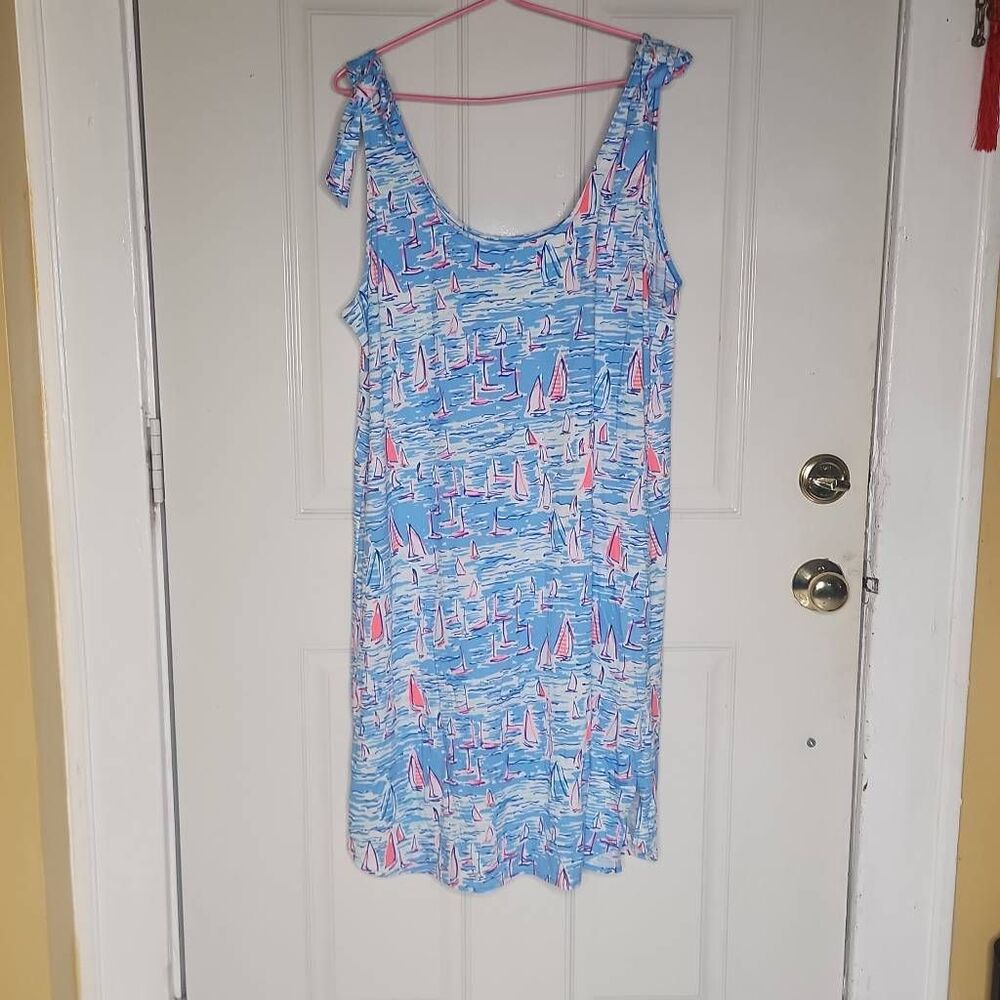 Lilly Pulitzer RIvers sailboat print dress women's size XL